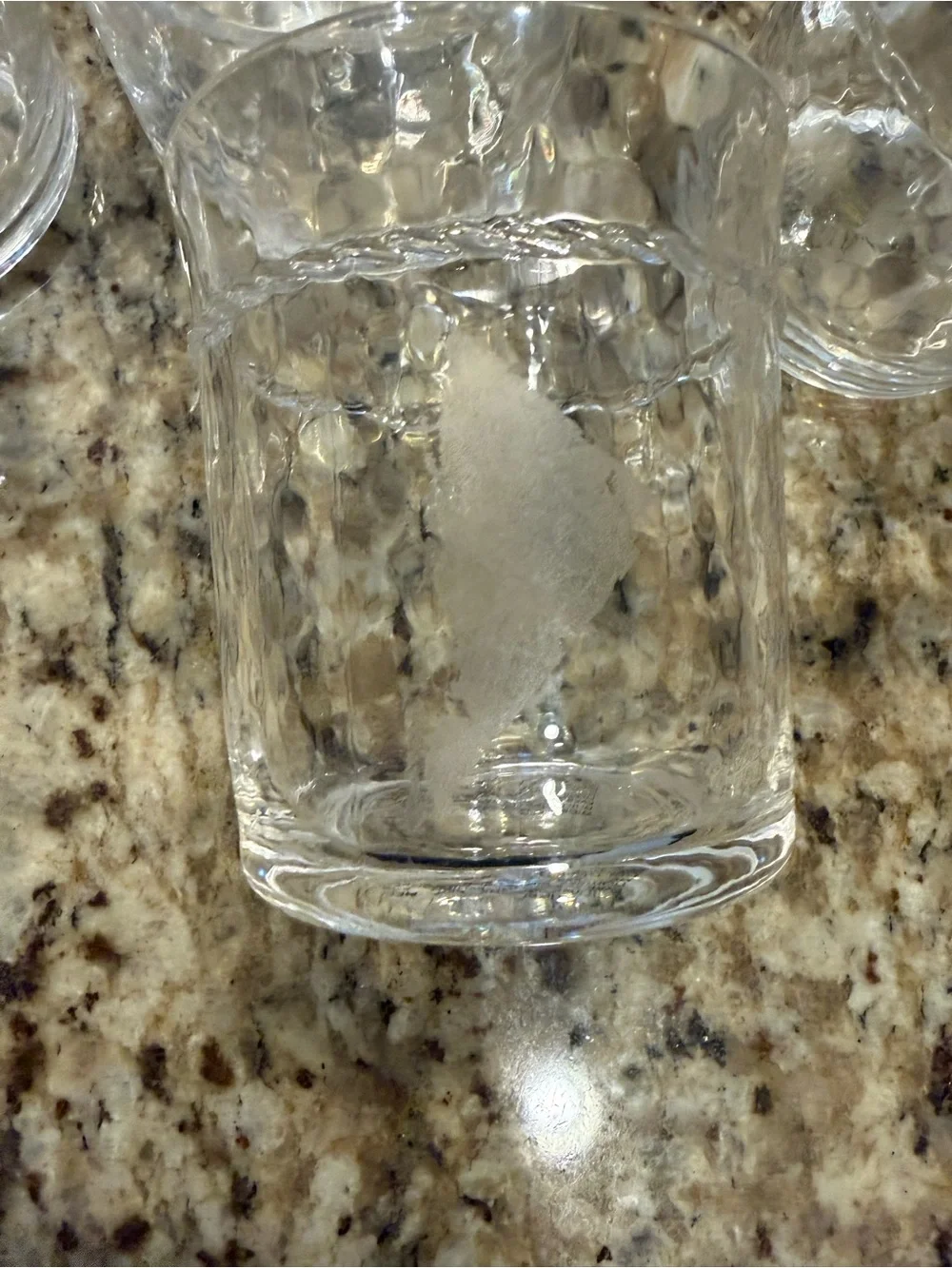 Pottery Barn Clear Textured Glass Tumblers - Set of 7